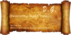 Dvorszky György névjegykártya